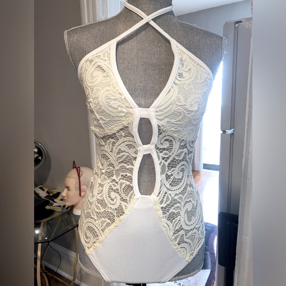 Halter Top Lace Bodysuit